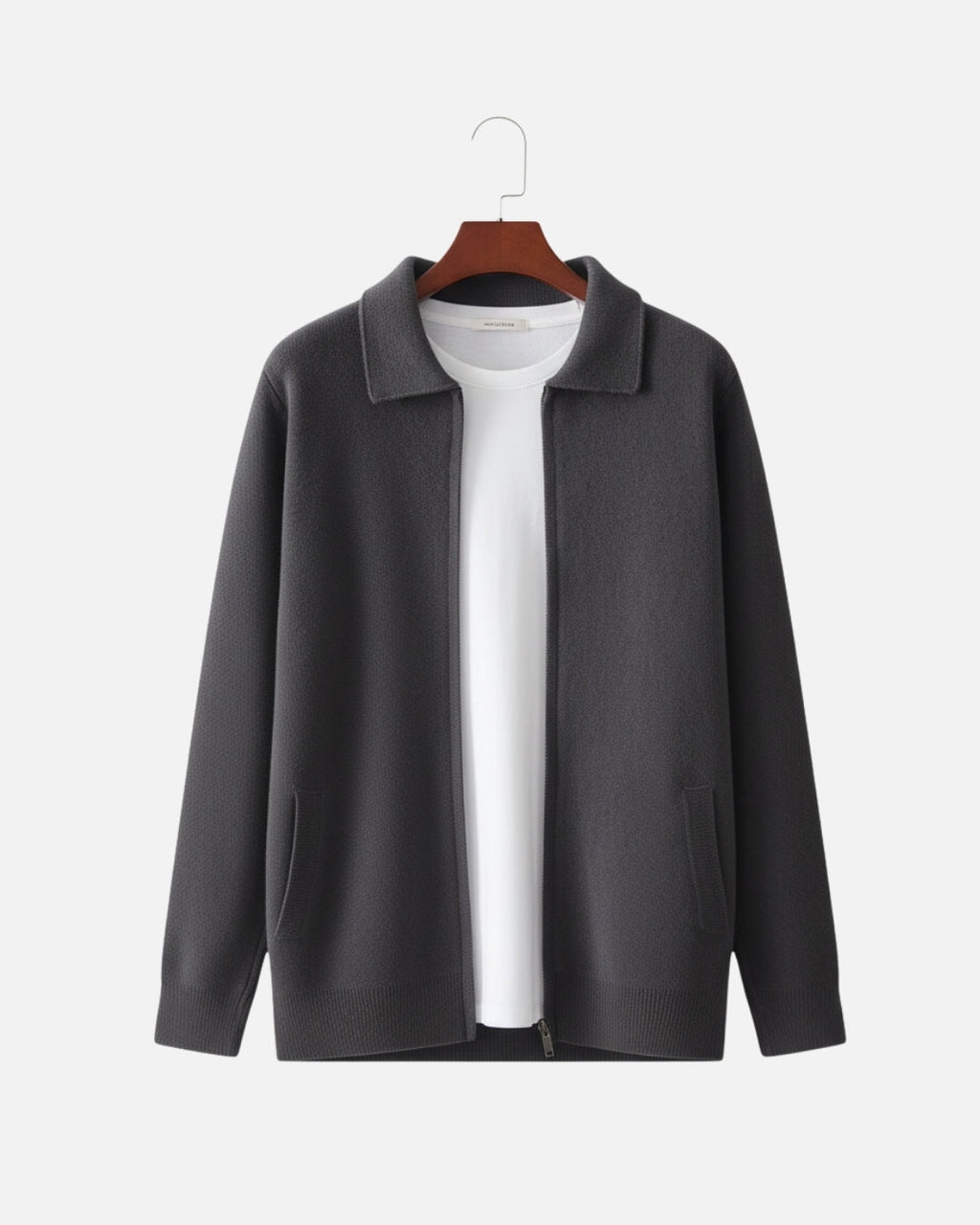E&E - Merino Wool Polo Vest with Zipper