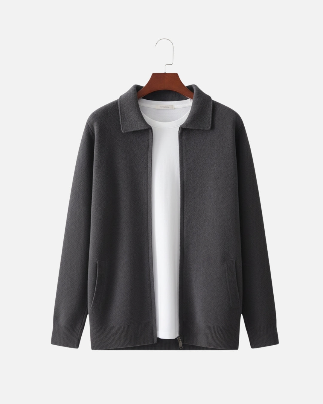 E&E - Merino Wool Polo Vest with Zipper