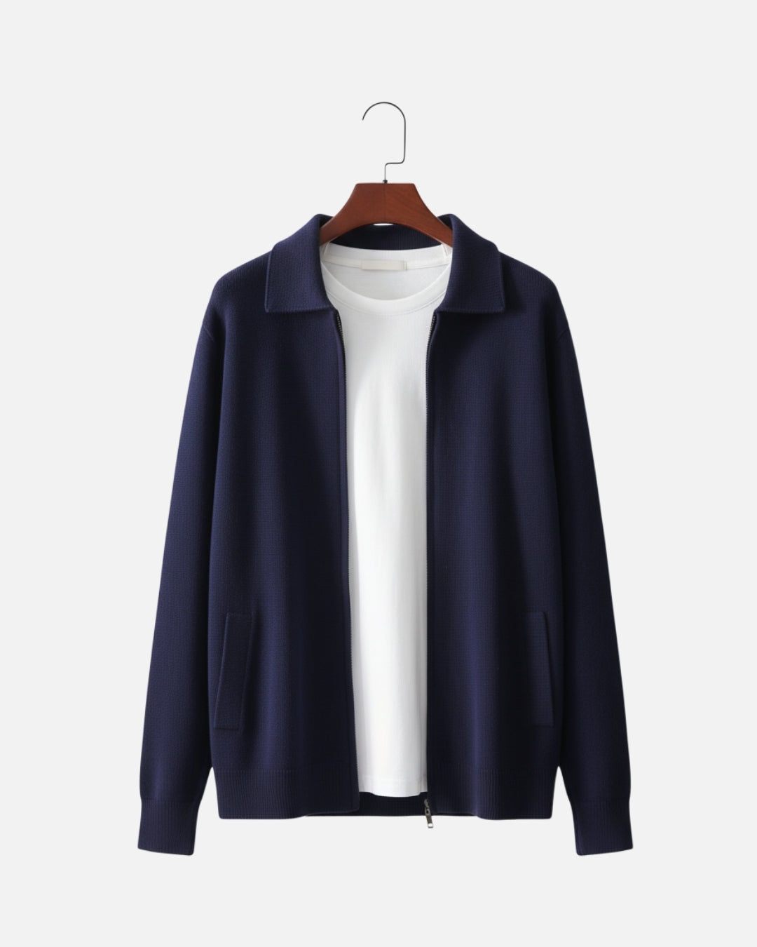 E&E - Merino Wool Polo Vest with Zipper