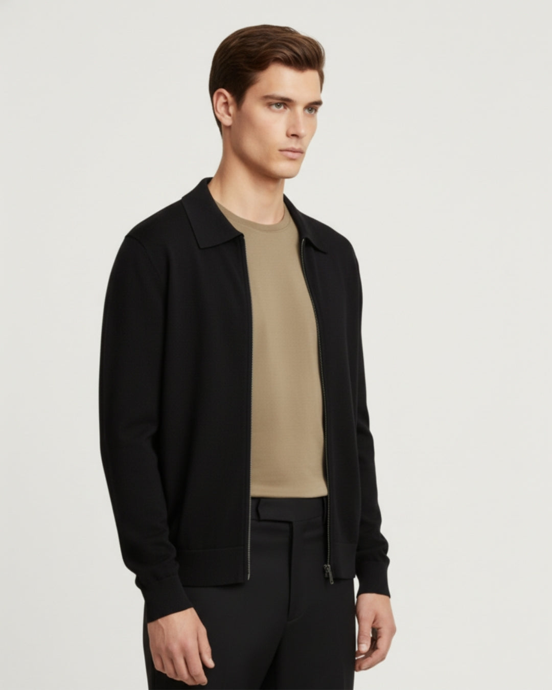 E&E - Merino Wool Polo Vest with Zipper
