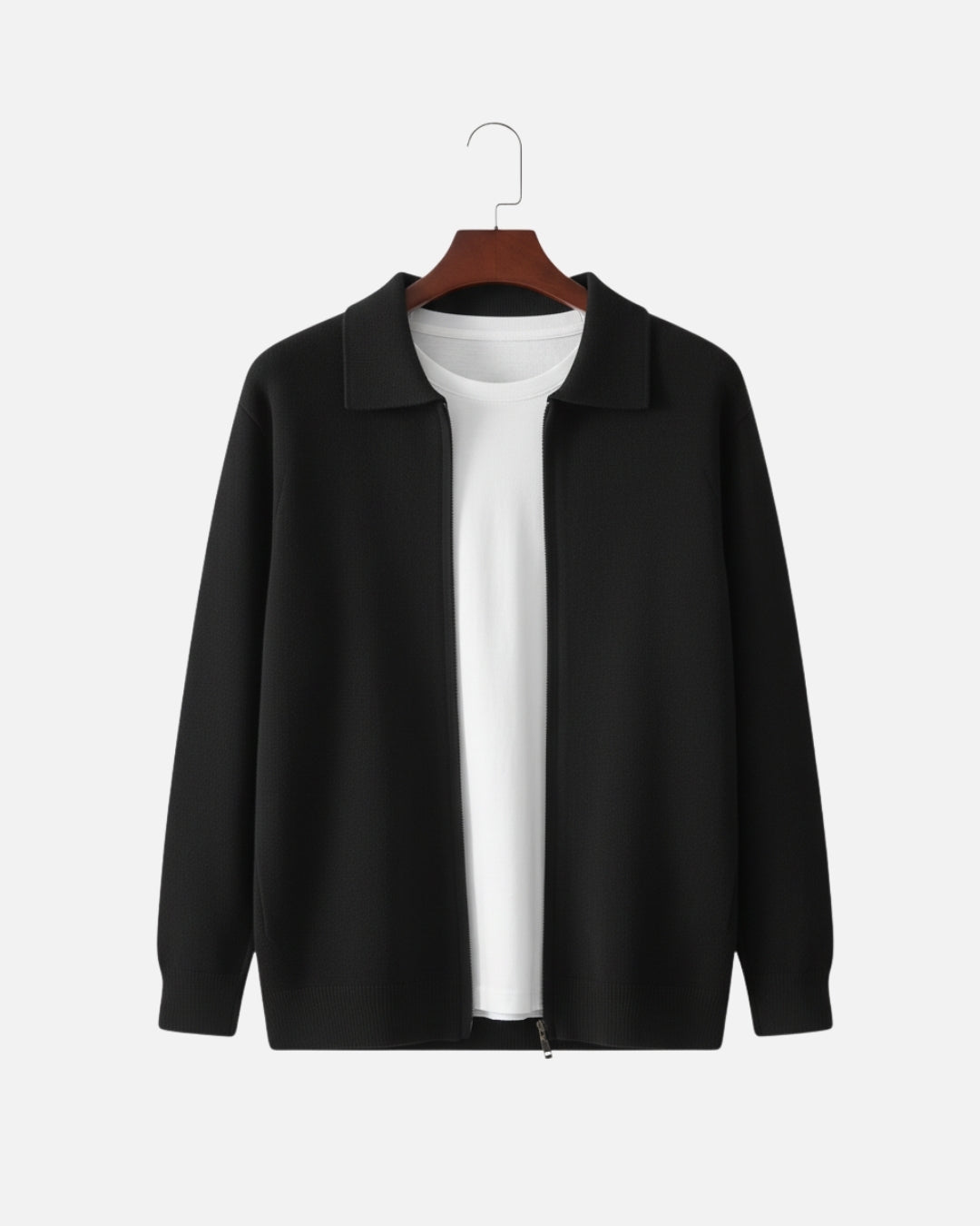 E&E - Merino Wool Polo Vest with Zipper