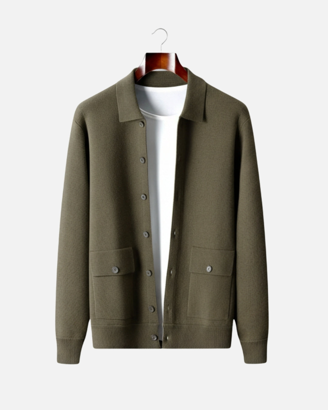 E&E - Merino Wool Luxe Overshirt with Buttons