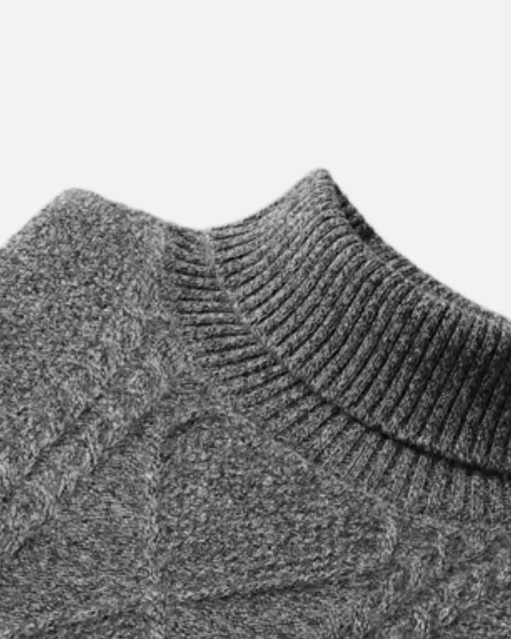 Merino Wool Sweater with Turtleneck - Graphite