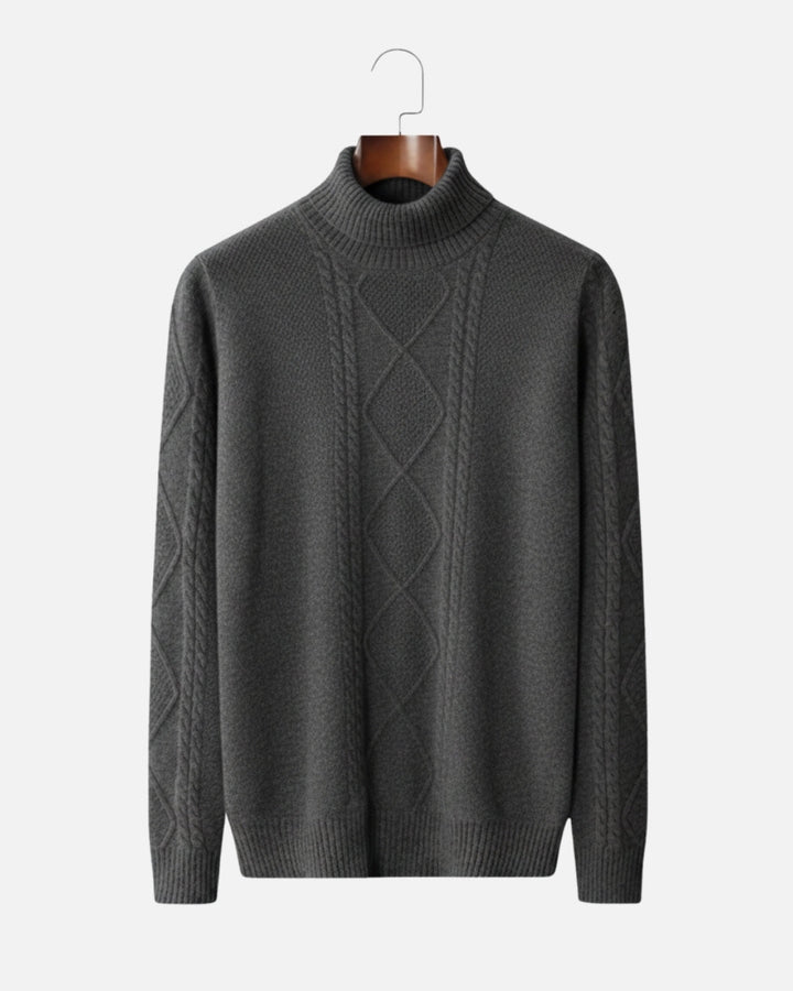 Merino Wool Sweater with Turtleneck - Graphite
