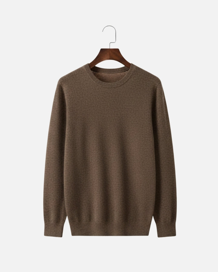 Merino Wool Thin Crewneck Sweater - Espresso