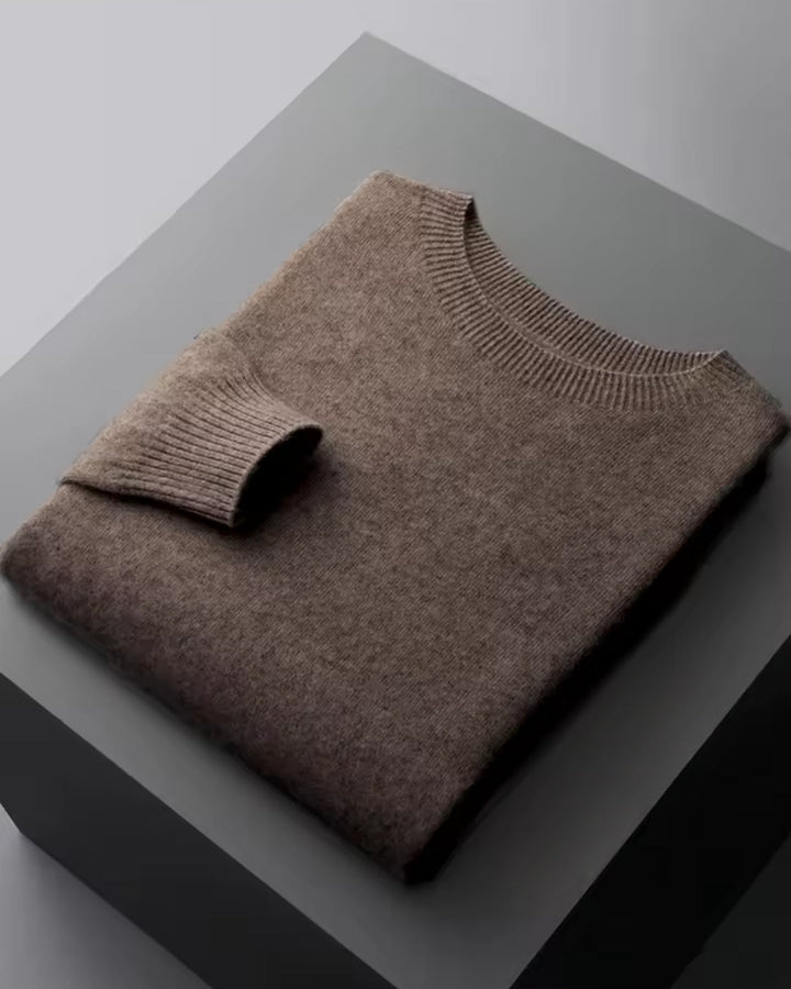 Merino Wool Thin Crewneck Sweater - Espresso