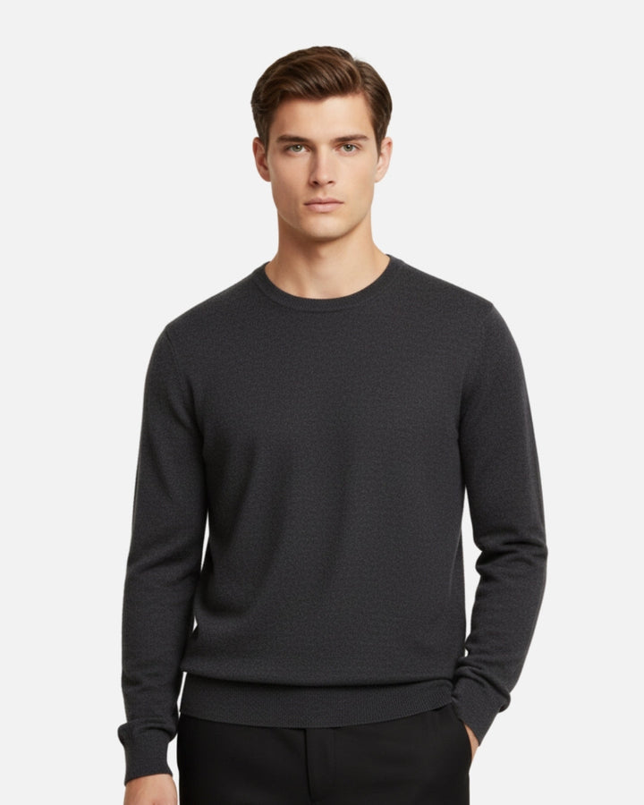 Merino Wool Thin Crewneck Sweater - Graphite