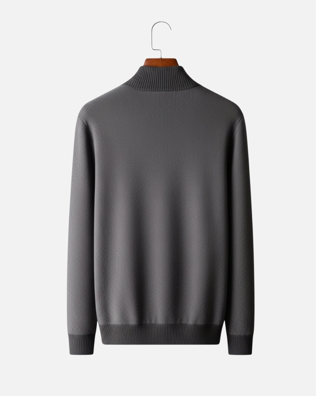 Cashmere Blend Zipper Sweater - Graphite