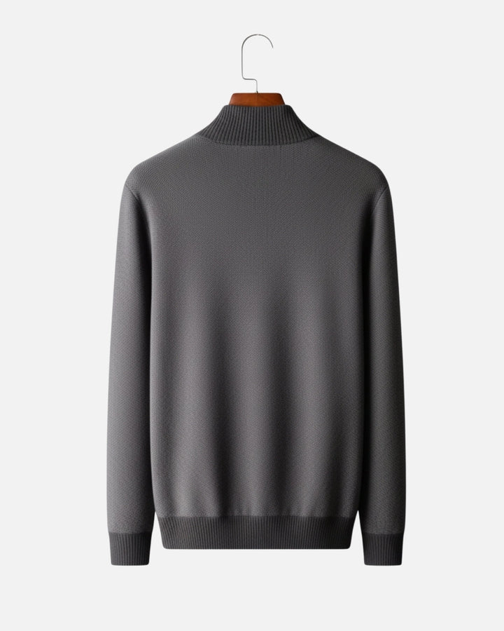 Cashmere Blend Zipper Sweater - Graphite