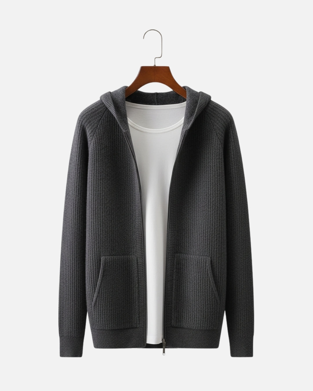 E&E – Premium Merino Wool Hoodie with Zipper