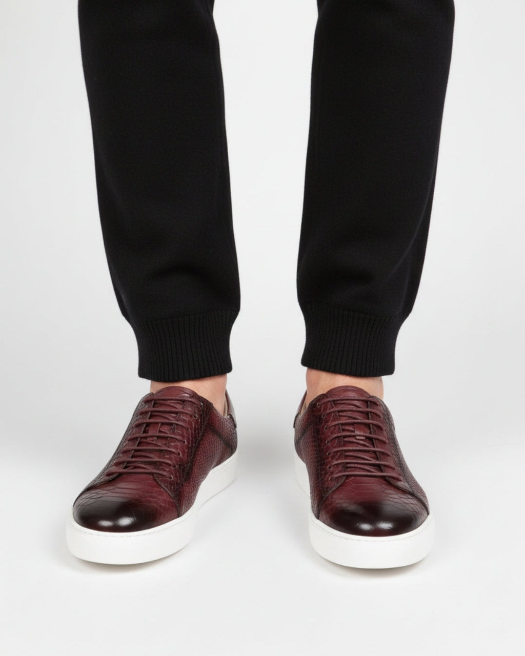 Swamp Leren Sneaker - Bordeaux Croc