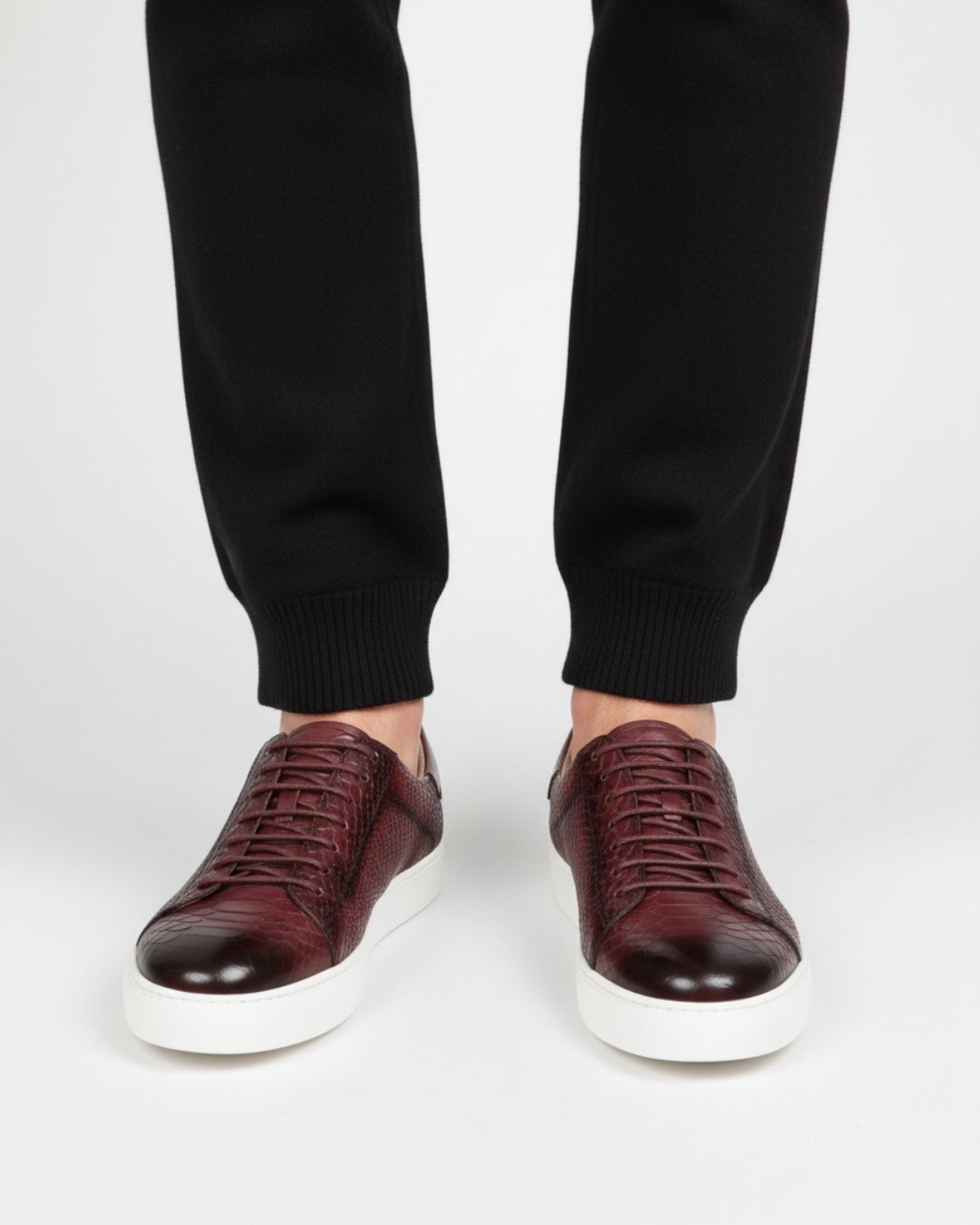 Swamp Leren Sneaker - Bordeaux Croc