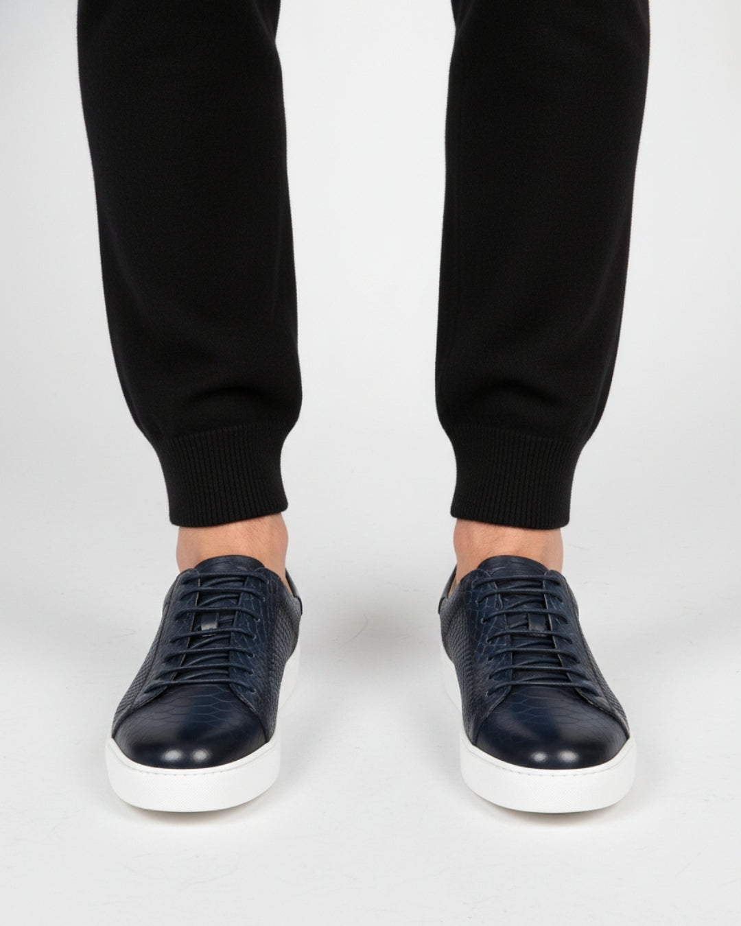 Swamp Leren Sneaker - Navy Croc