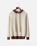 Cashmere Blend Two-Tone Hoodie - Ivory