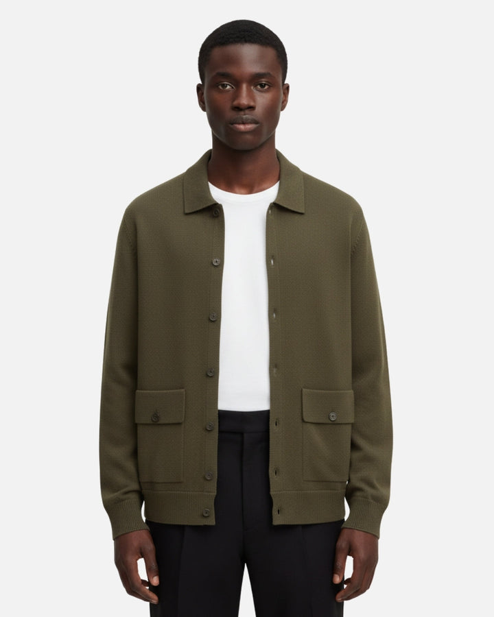 E&E - Merino Wool Luxe Overshirt with Buttons