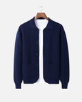 Merino Wool Overshirt with Buttons - Navy