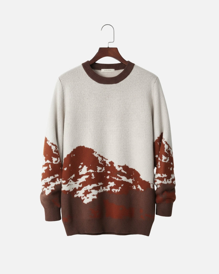 Merino Wool Peak Crewneck - Brown