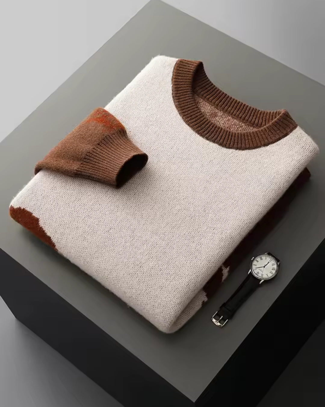 Merino Wool Peak Crewneck - Brown