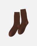 Merino Wool Rib Socks - Espresso
