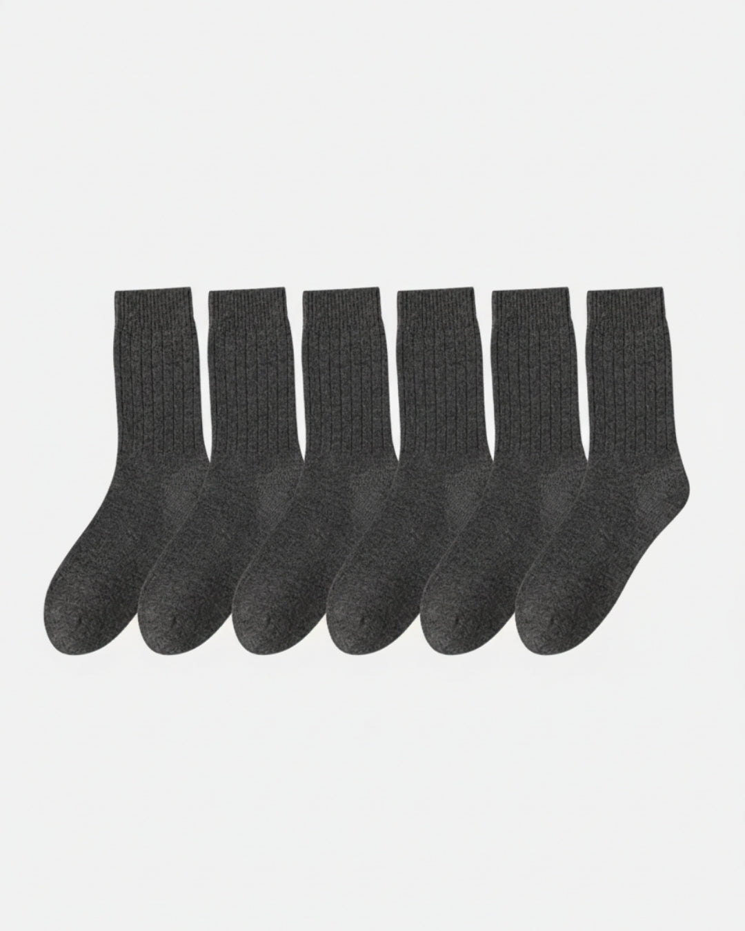 Merino Wool Rib Socks - Graphite