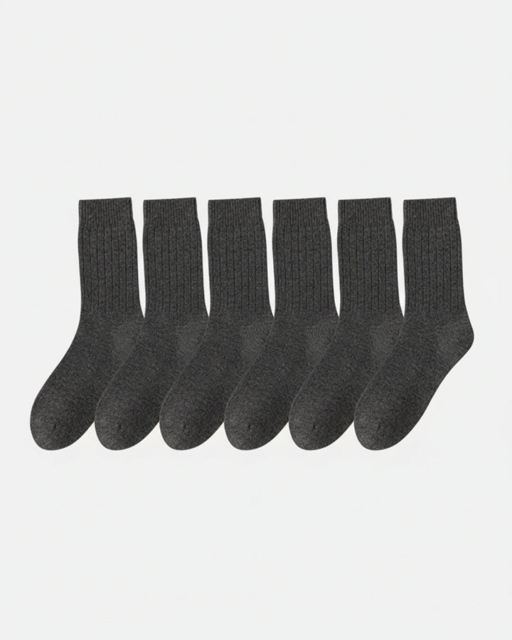 Merino Wool Rib Socks - Graphite