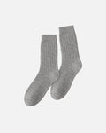 Merino Wool Rib Socks - Gray