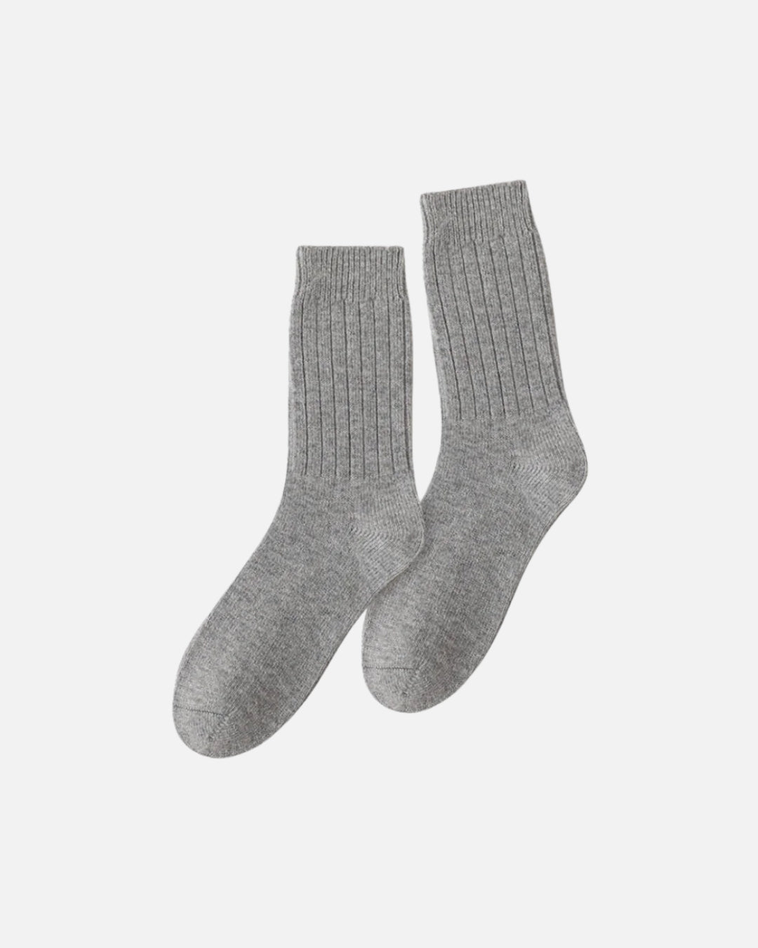Merino Wool Rib Socks - Gray