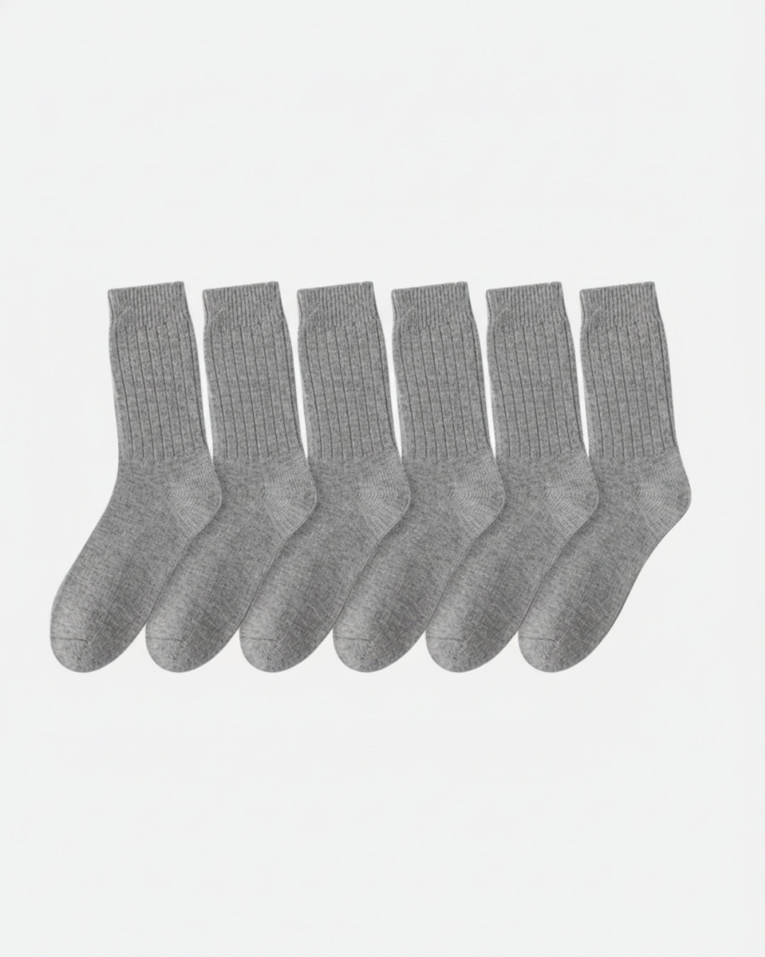 Merino Wool Rib Socks - Gray