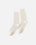 Merino Wool Rib Socks - Ivory