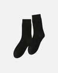 Merino Wool Rib Socks - Black