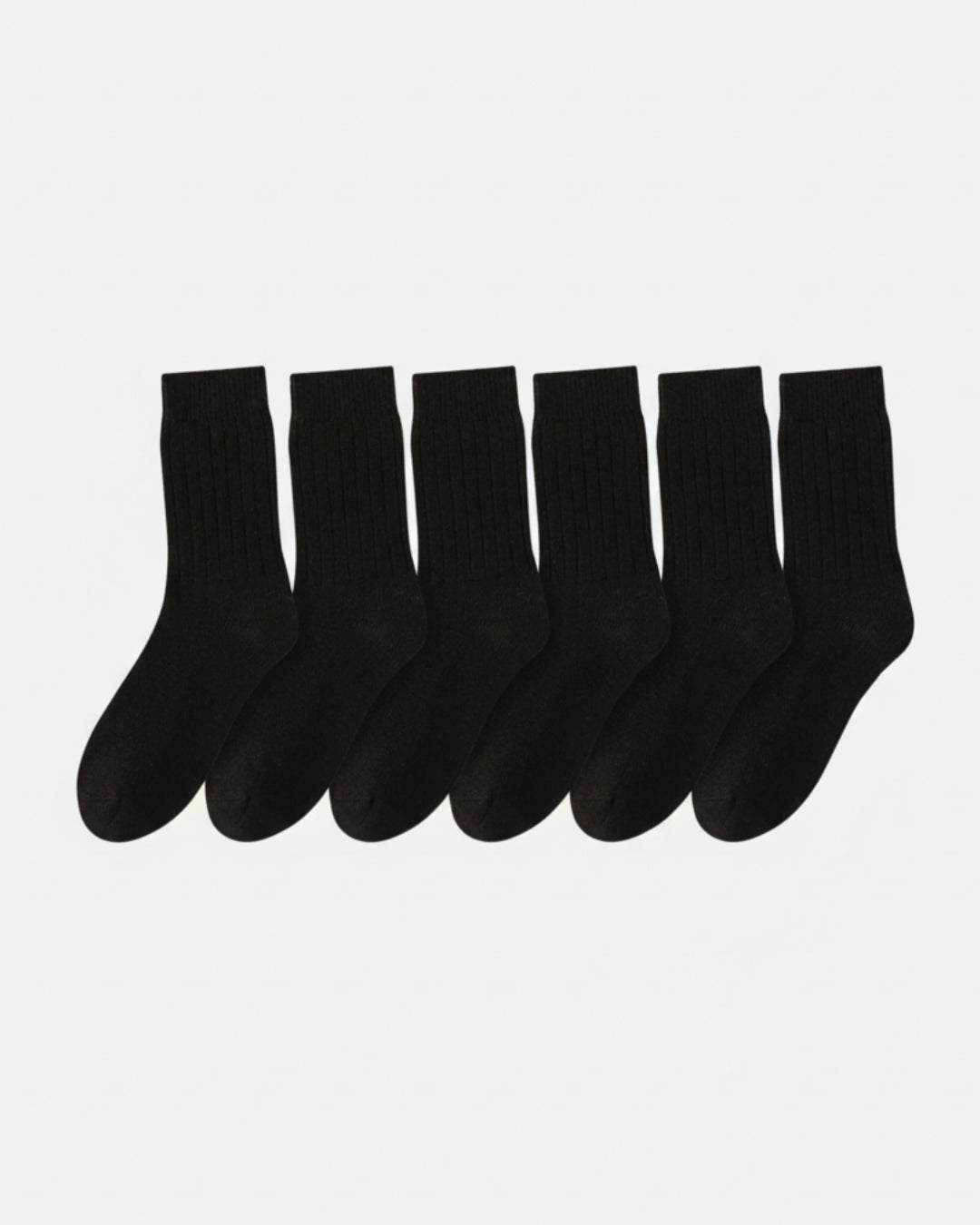 Merino Wool Rib Socks - Black