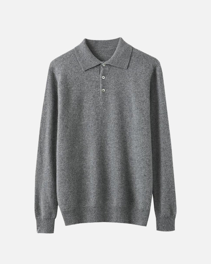 Pure Cashmere Polo - Gray