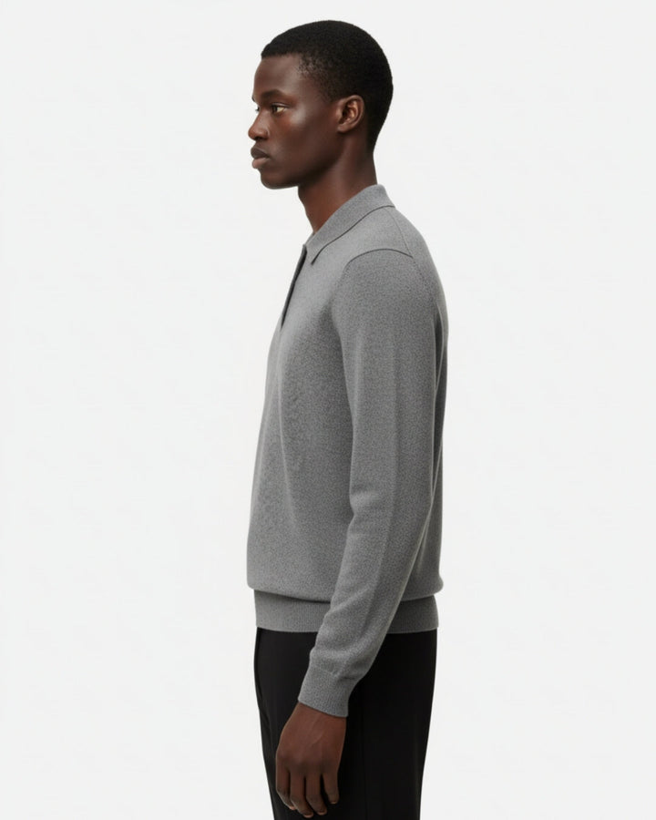 Pure Cashmere Polo - Gray
