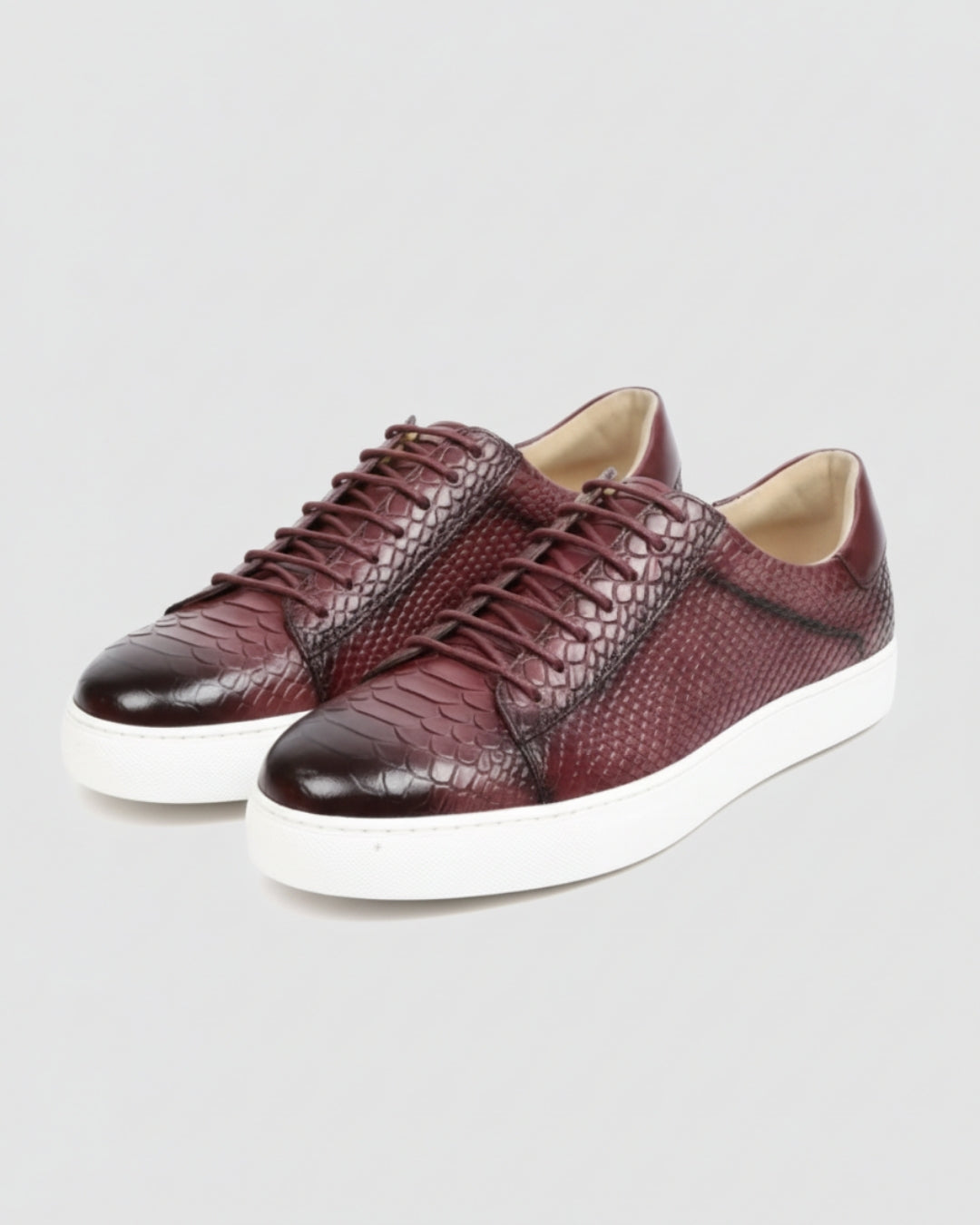 Swamp Leren Sneaker - Bordeaux Croc