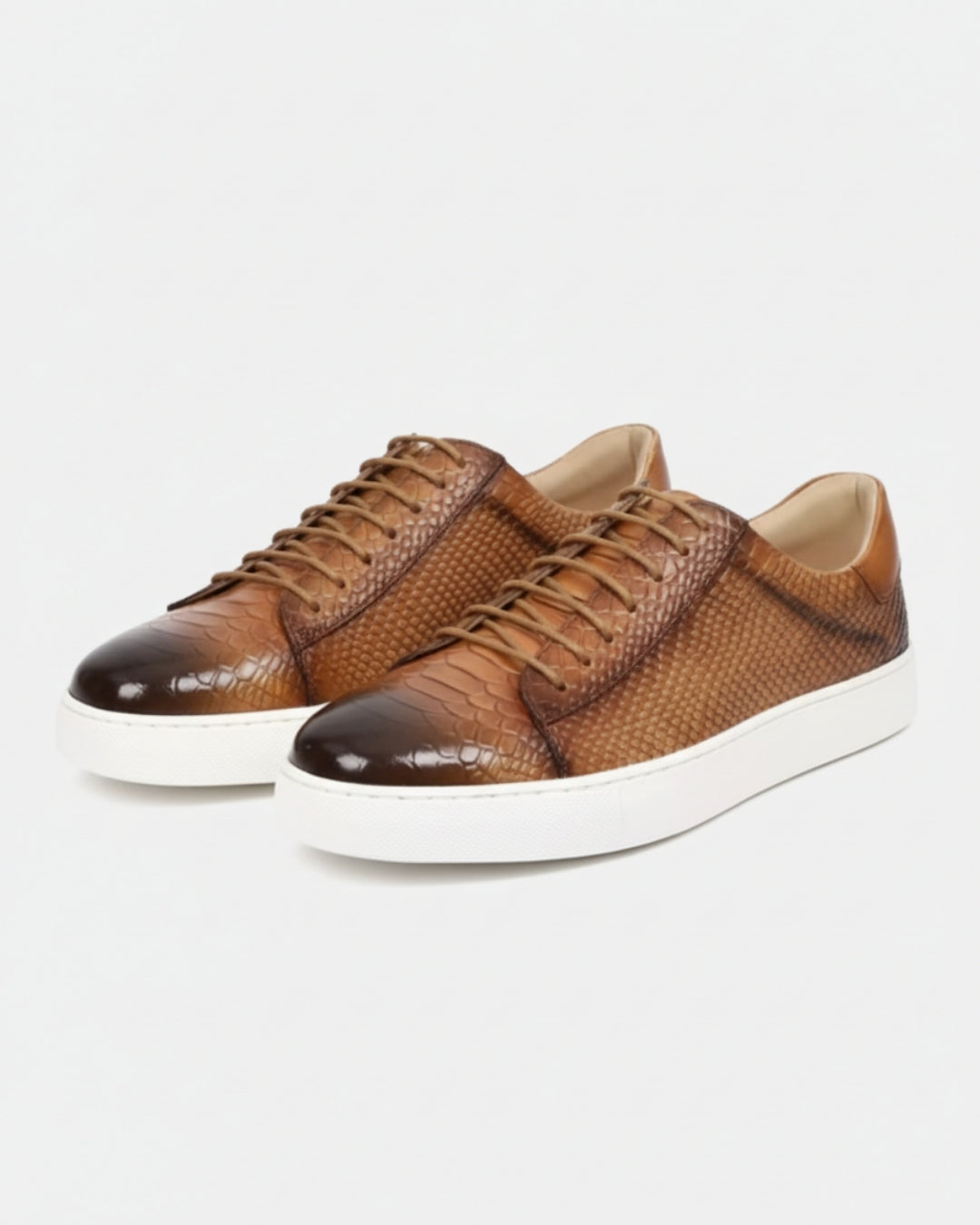 Swamp Leren Sneaker - Cognac Croc