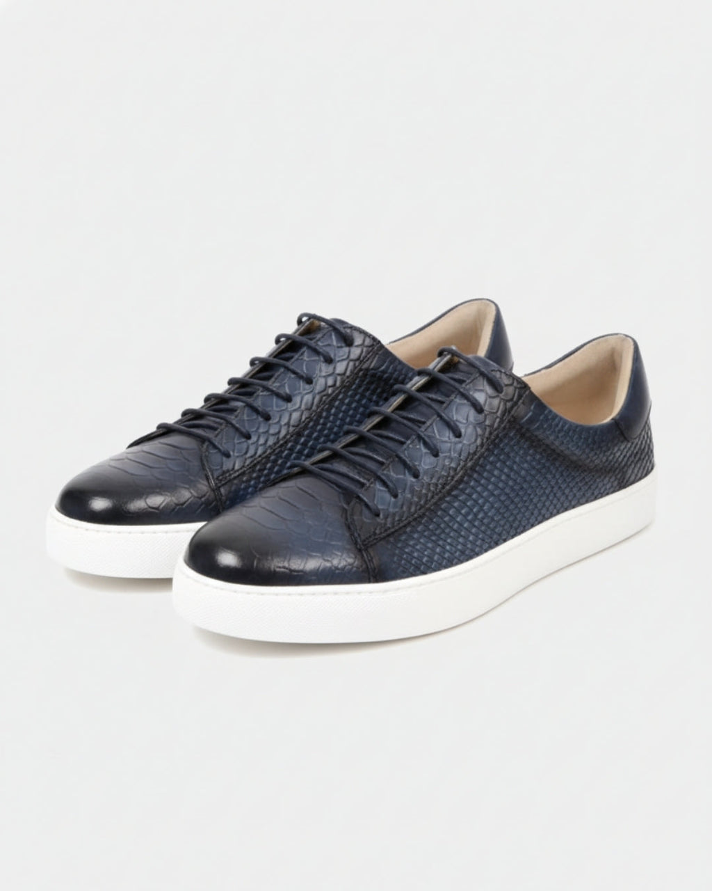 Swamp Leren Sneaker - Navy Croc