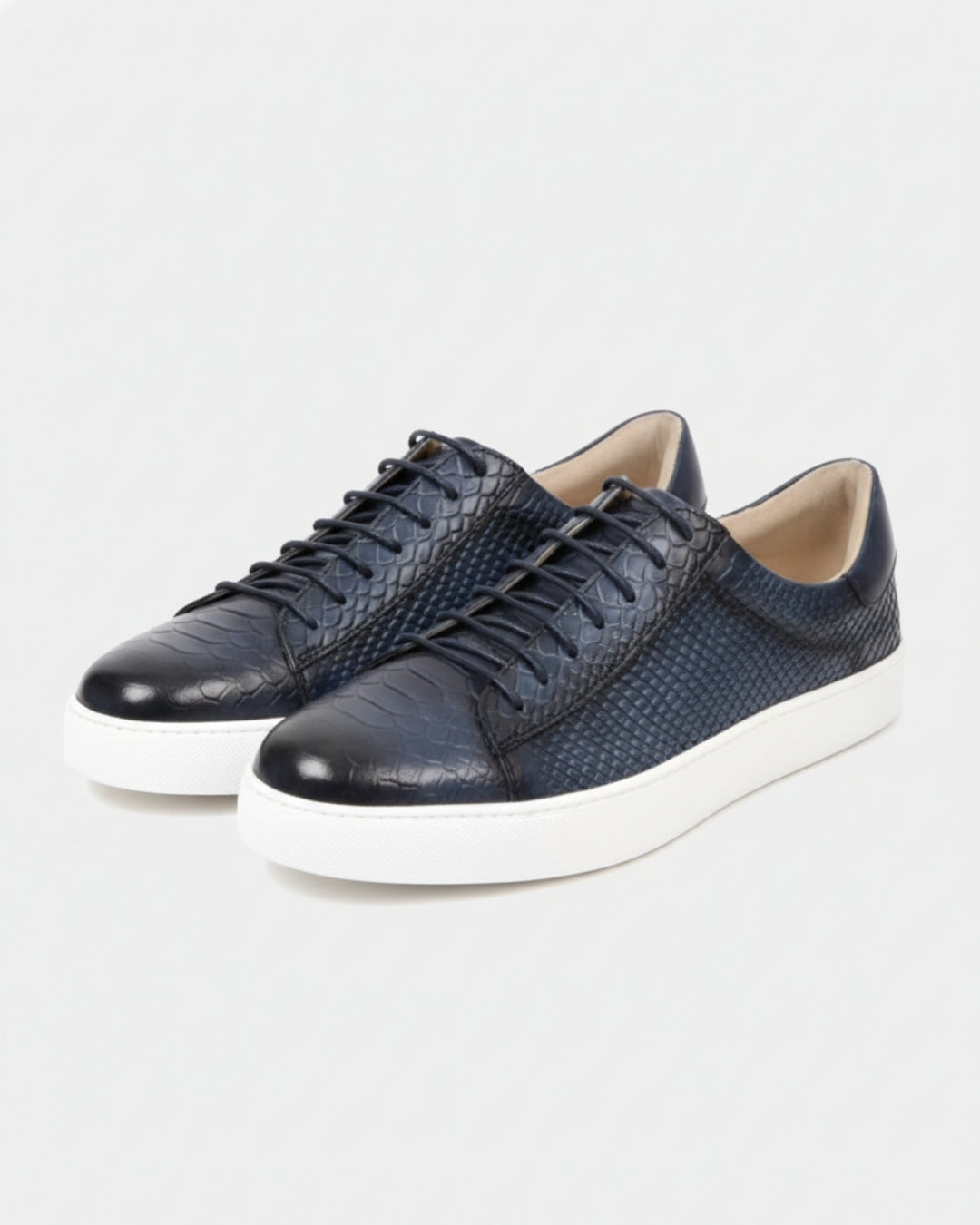 Swamp Leren Sneaker - Navy Croc